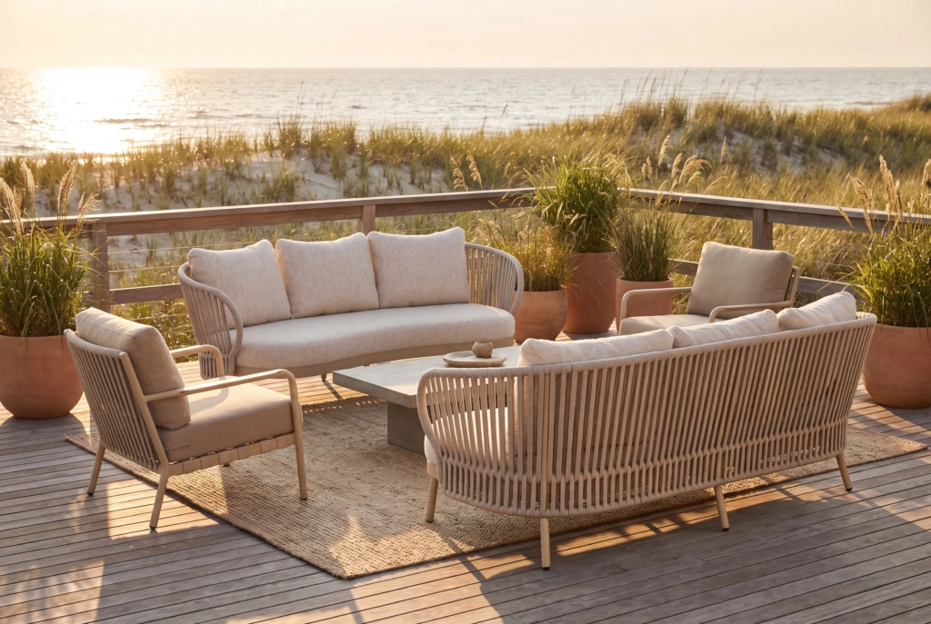 Jumbo Curved 3-Seat Sofa with Strap setting