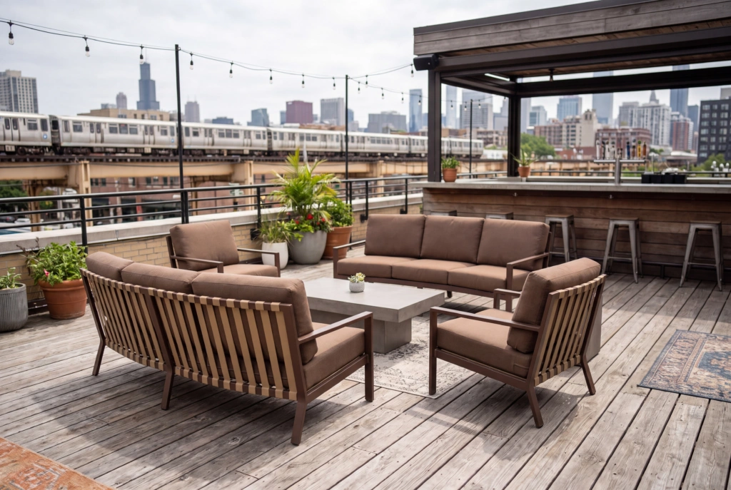 Jumbo Curved 3-Seat Sofa with Strap setting