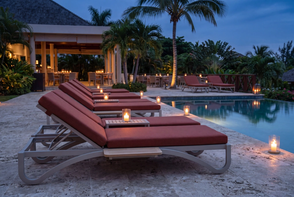 Jumbo Double Sunlounger + W + Tray setting