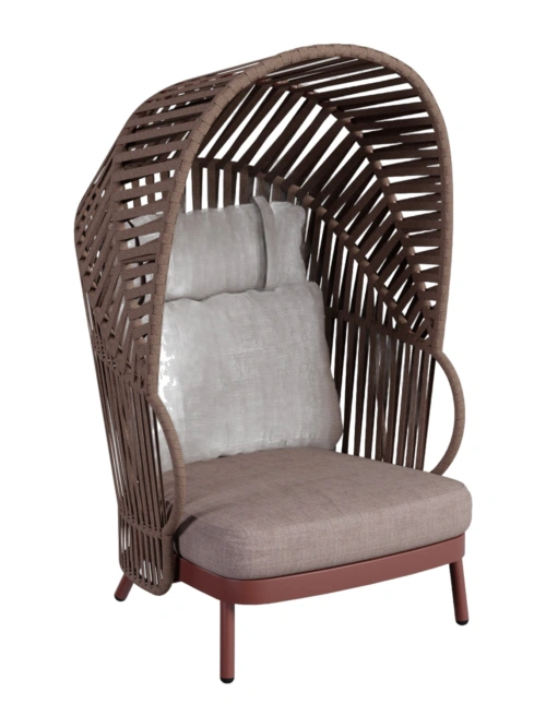 Jumbo High Back Lounge Armchair with Strap + Canopy