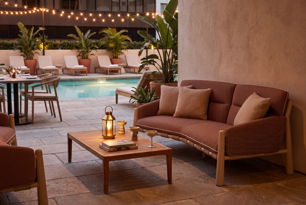 Kauai Curved 3-Seat Sofa setting