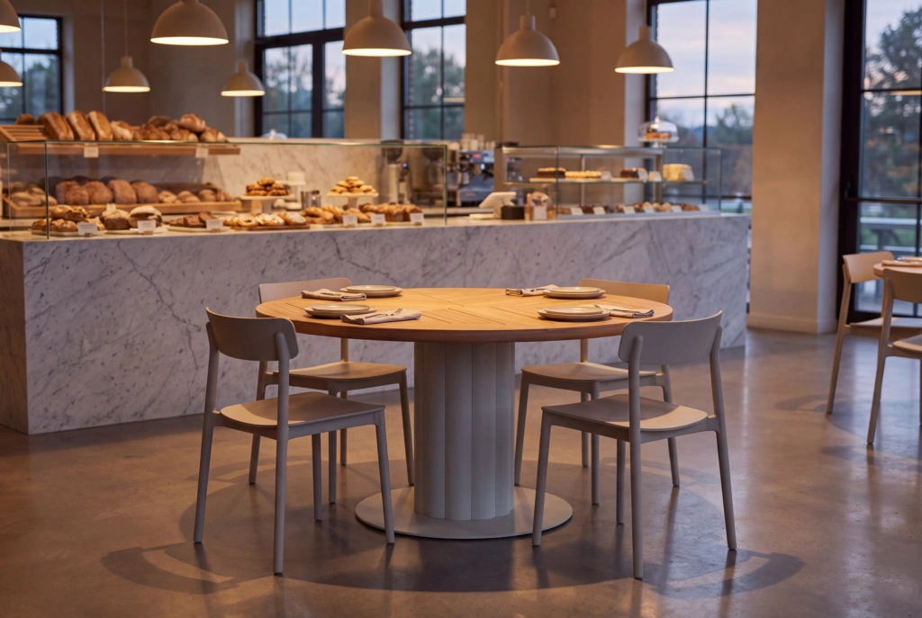 Lotus Dining Table D 55”RD – TK setting