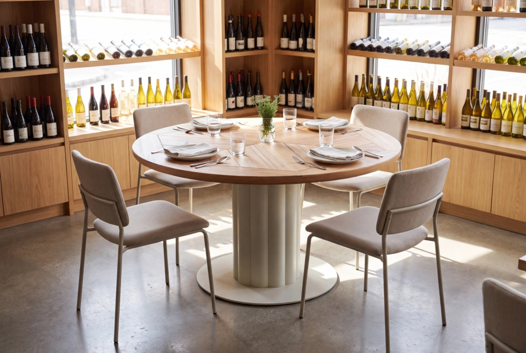 Lotus Dining Table D 55”RD – TK setting