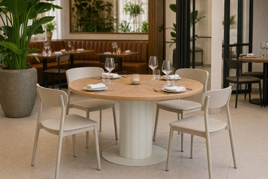 Lotus Dining Table D 55”RD – TK setting