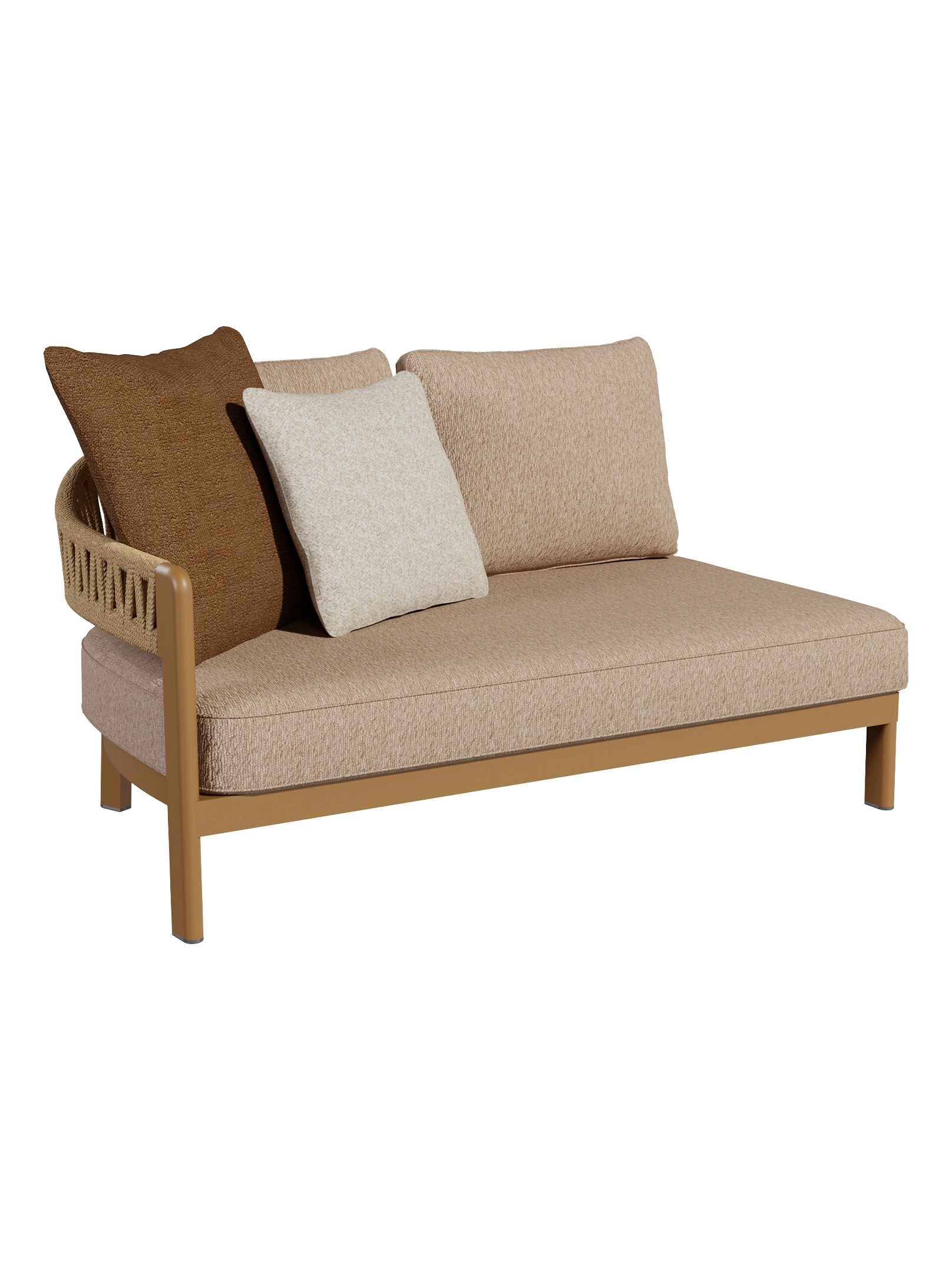 Zulu 2-Seat Sofa Right Arm Module Zulu 2-Seat Sofa Right Arm Module - gold frame, front view
