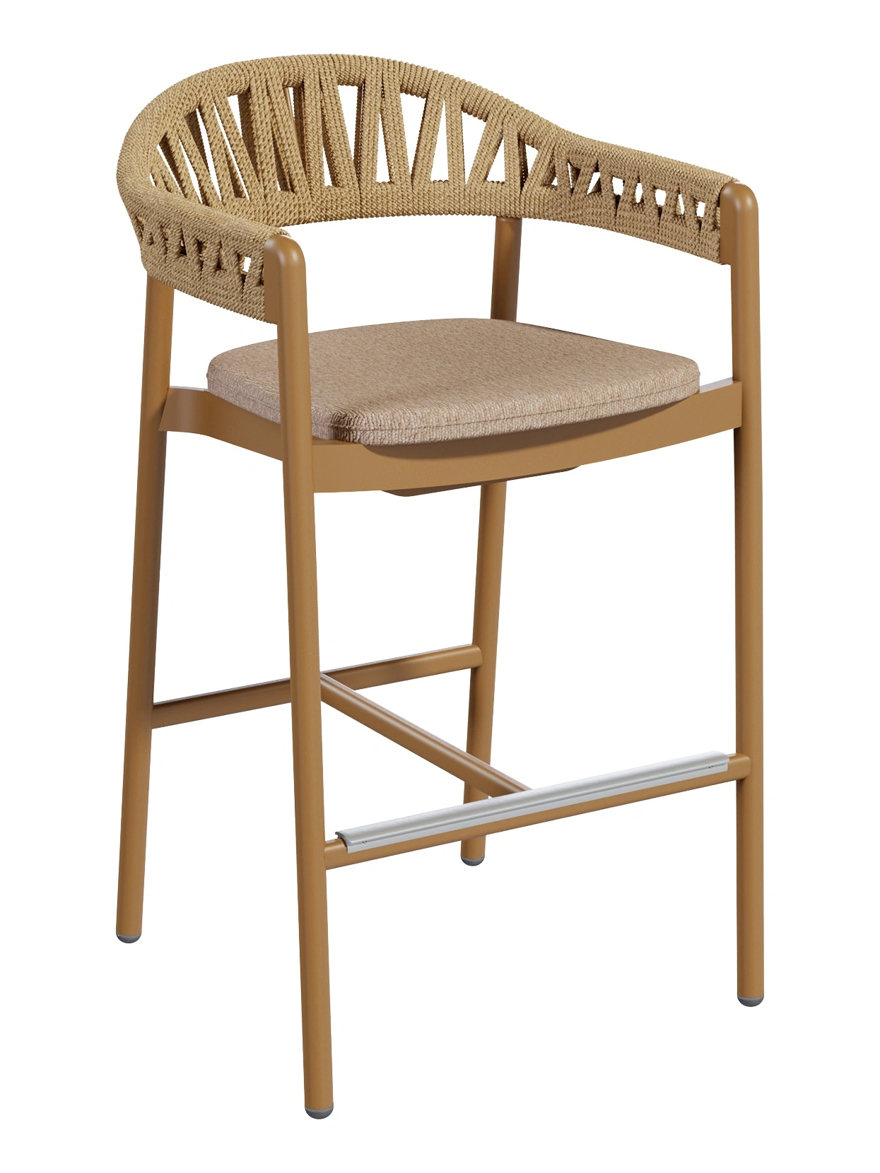 Zulu B Barstool Zulu B Barstool - gold frame, front view