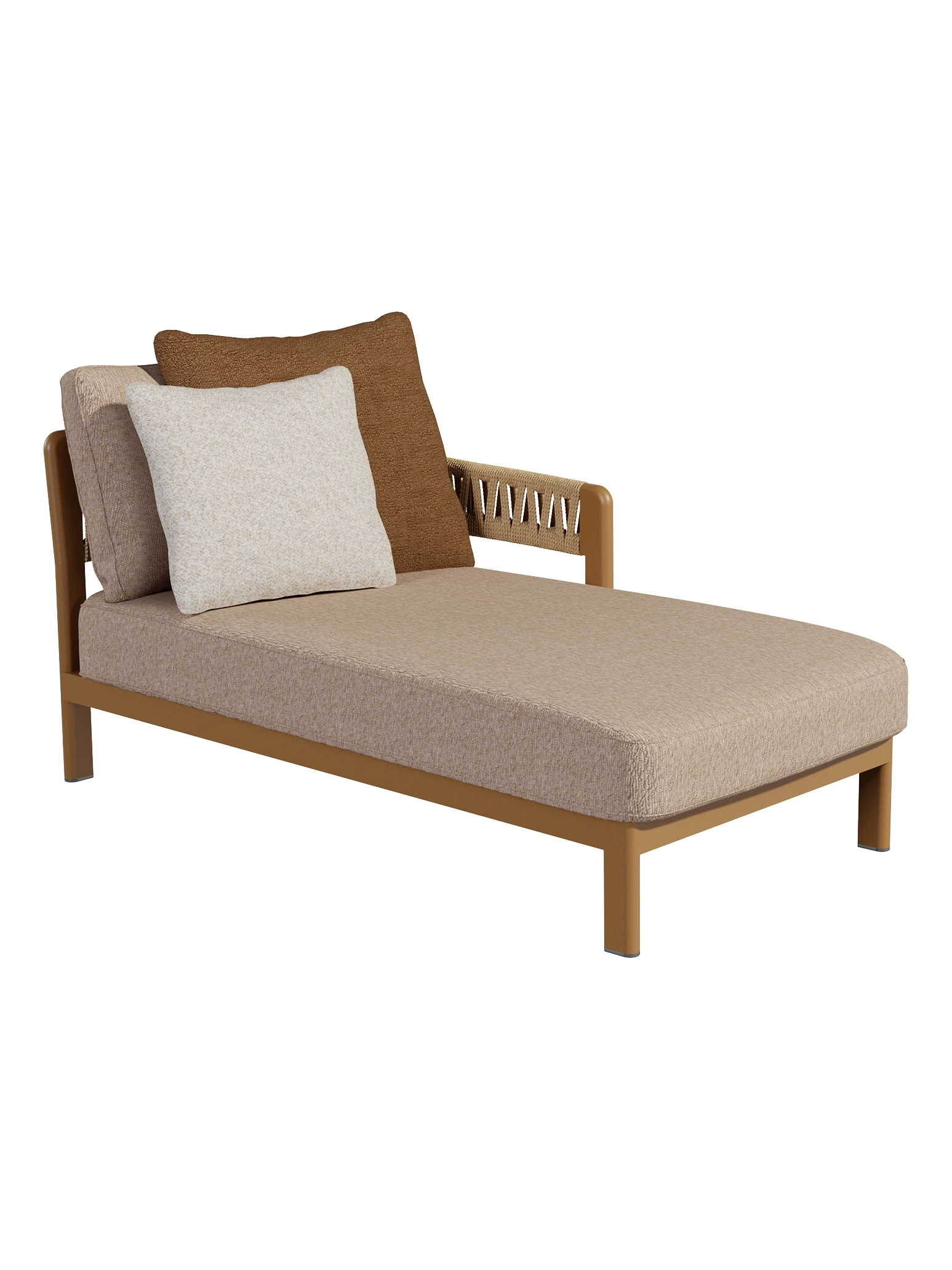 Zulu Chaise Lounge Left Arm Module Zulu Chaise Lounge Left Arm Module - gold frame, front view