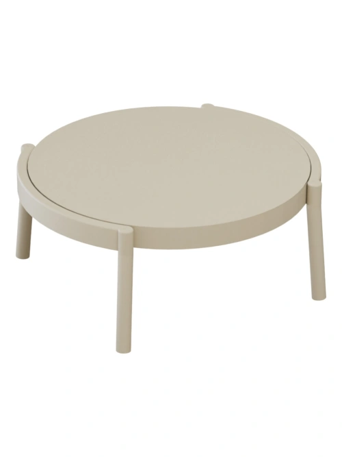Lille Coffee Table Aluminum Small - round aluminum top and base in sand