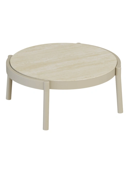 Lille Coffee Table Ceramic Small - round ceramic top on a sand aluminum base