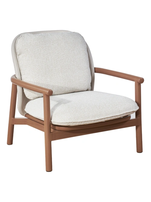Lille Lounge Armchair Tex - textilene back, terracotta frame, front view